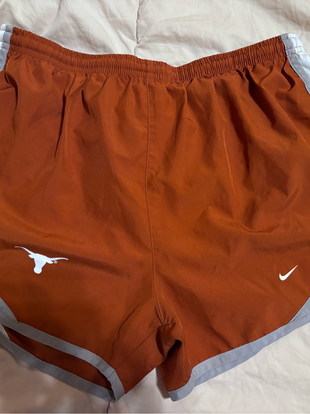 Nike Women’s Rust Orange Athletic Shorts with White Logos